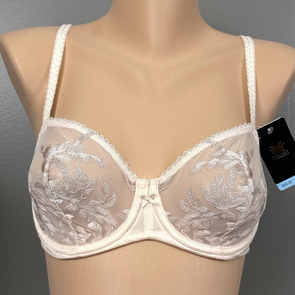 New Wacoal 851242 Size 34D Wild Seduction Balconette Bra Unlined Underwire Sheer